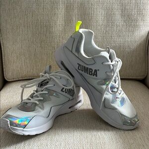 Zumba Fitness White Sneakers with Iridescent Accents